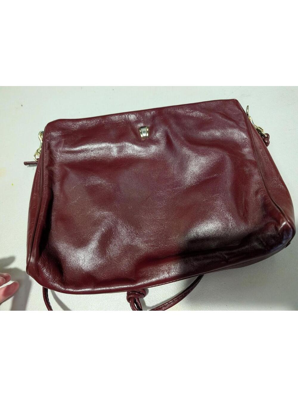 Vintage Handbag Burgundy Shoulder Strap Clutch Letisse Crossbody